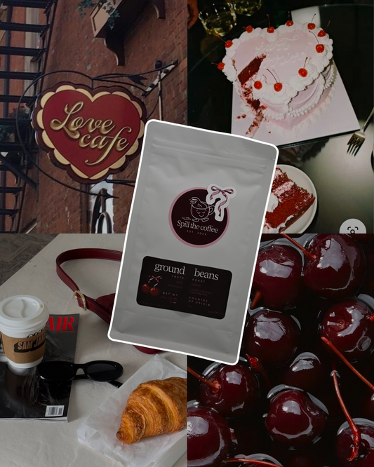 mletá káva s příchutí višní v čokoládě