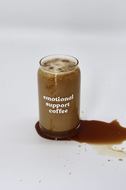 emotional support coffee sklenice
