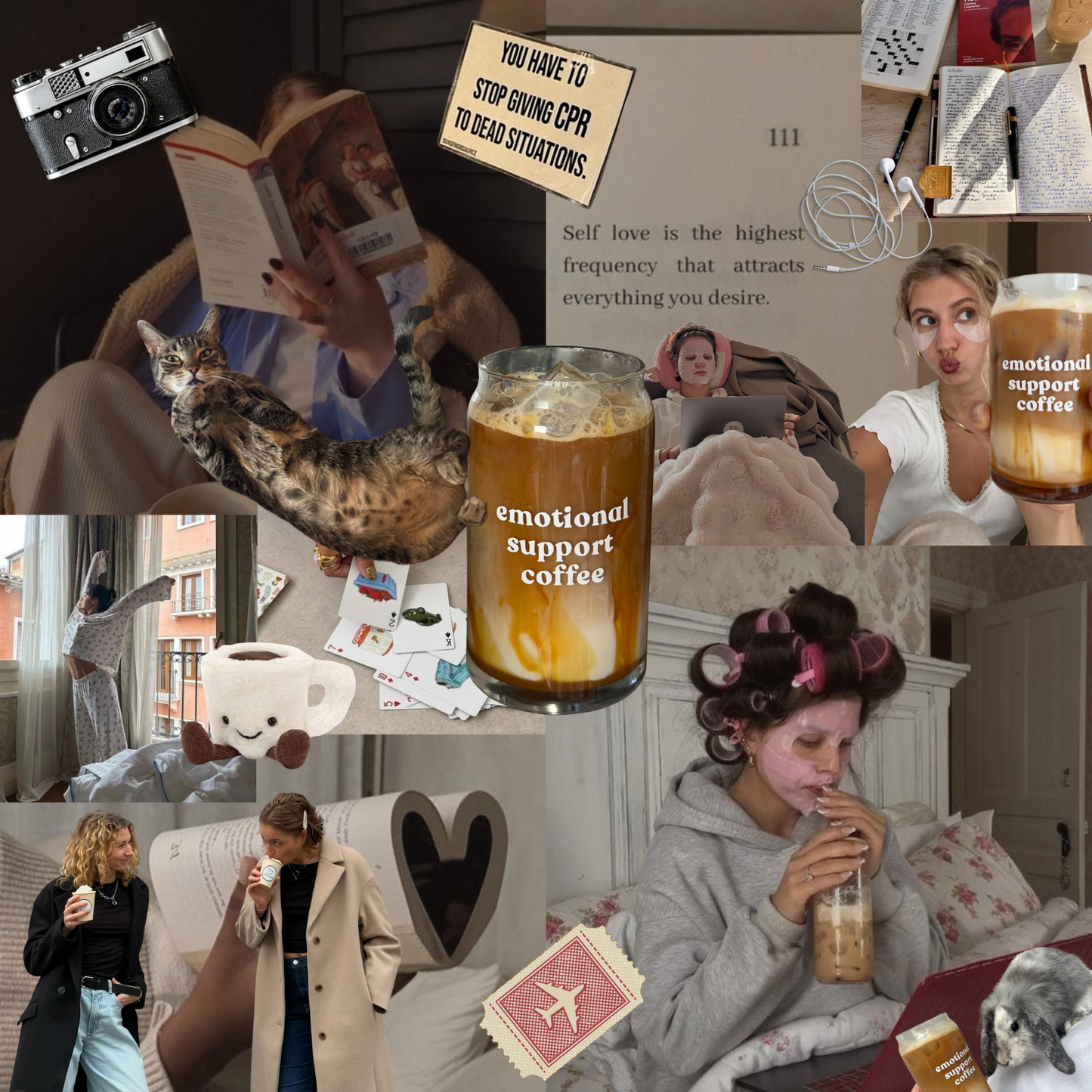 emotional support coffee sklenice