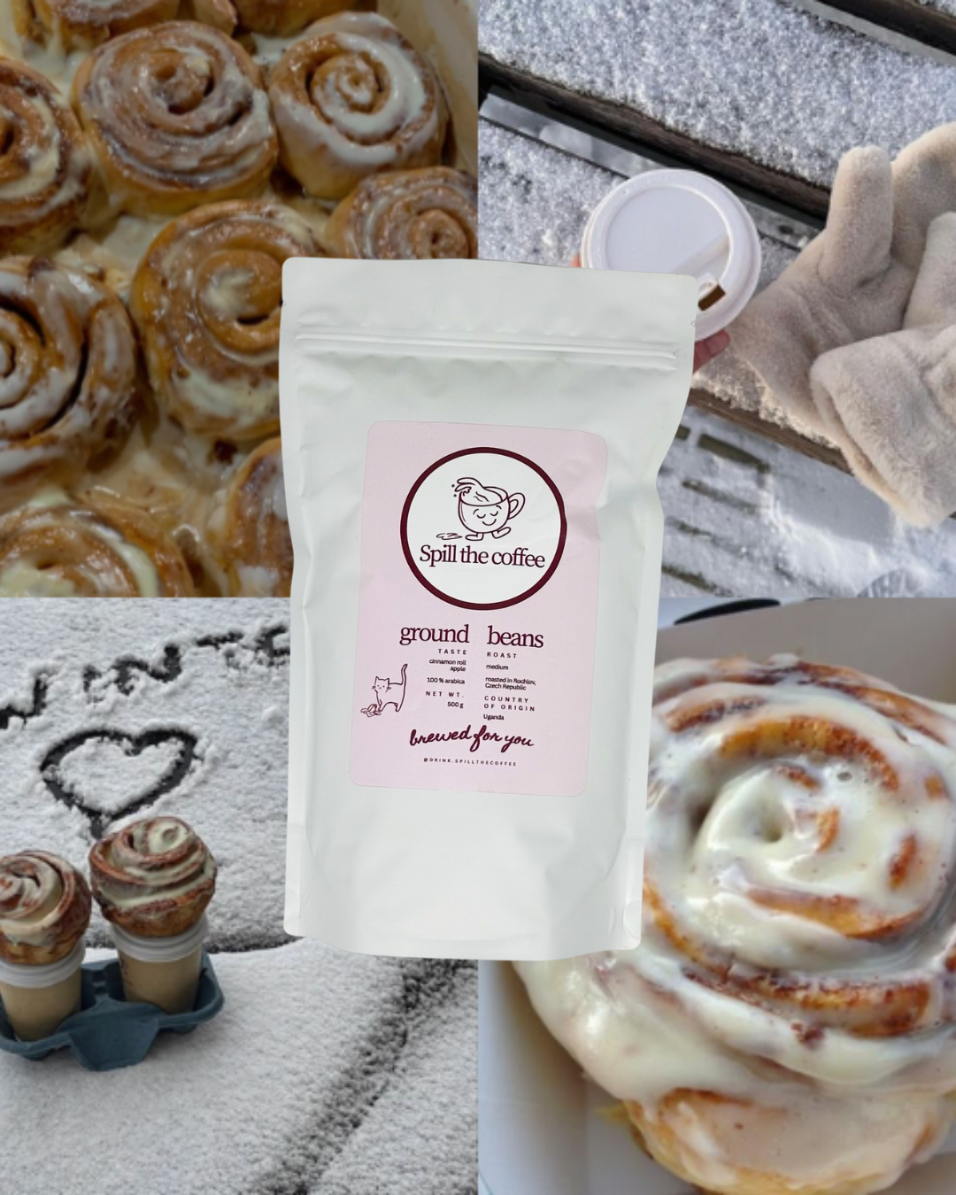 ground beans cinnamon roll